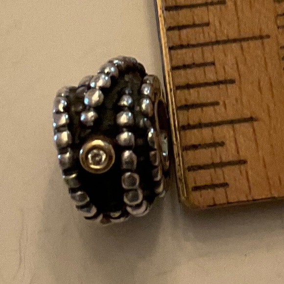 Pandora 925 14K Gold Diamond Entangled Beauty Rare Retired Bead Charm - Picture 6 of 6